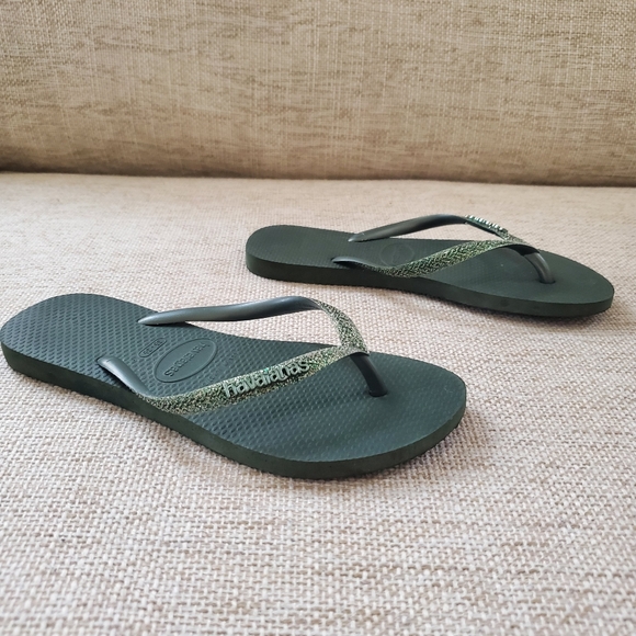 Havaianas Slim Sparkle II Flip Flops Sz 6 - Picture 9 of 11